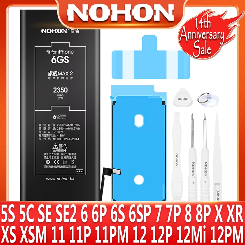 Nohon batéria pre iPhone 8 plus 7 12 Pro Max 11 x xs xr SE 2020 Výmena batenie pre Apple iPhone 6s plus 6 s 12 Mini 5s 5c 5