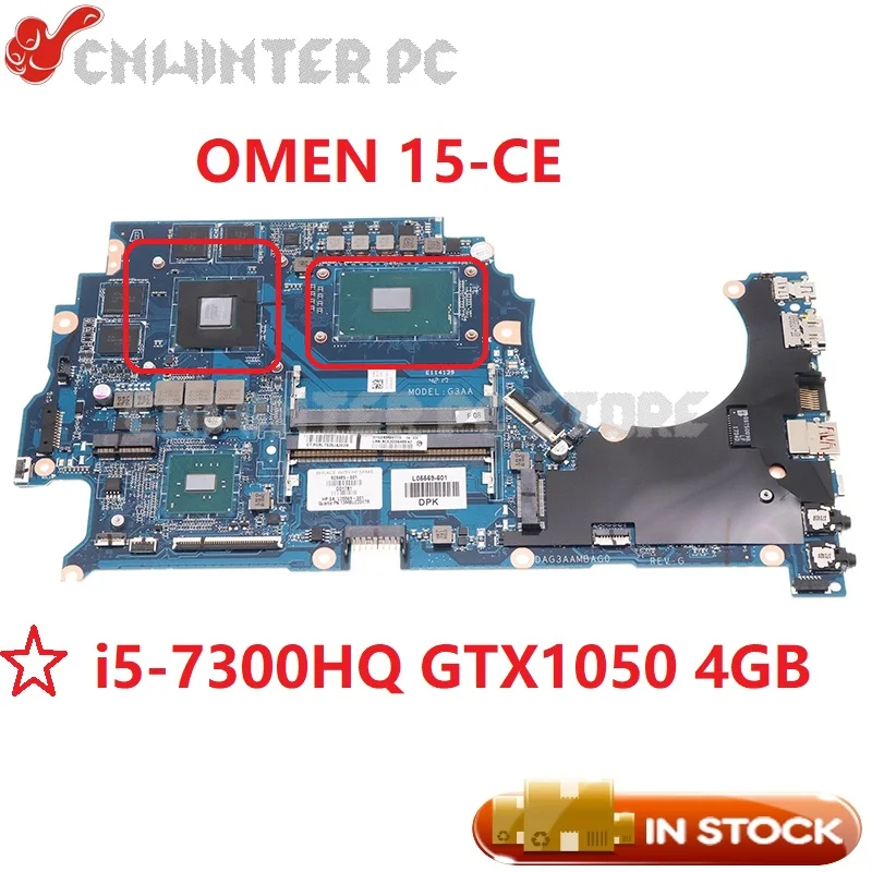 Nokotion pre HP 15-CE TPN-Q194 základná doska 929485-001 929485-601 929485-501 L05569-001 DAG3AAMBAG0 I5-7300HQ CPU GTX1050TI 4 GBB