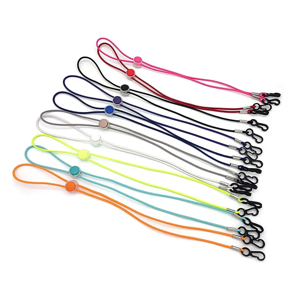 Non-skĺzavé športové okuliare prenosné prenosné proti stratenému šnúrku Maska Elastic Band Slnečné okuliare lana Ženy Men