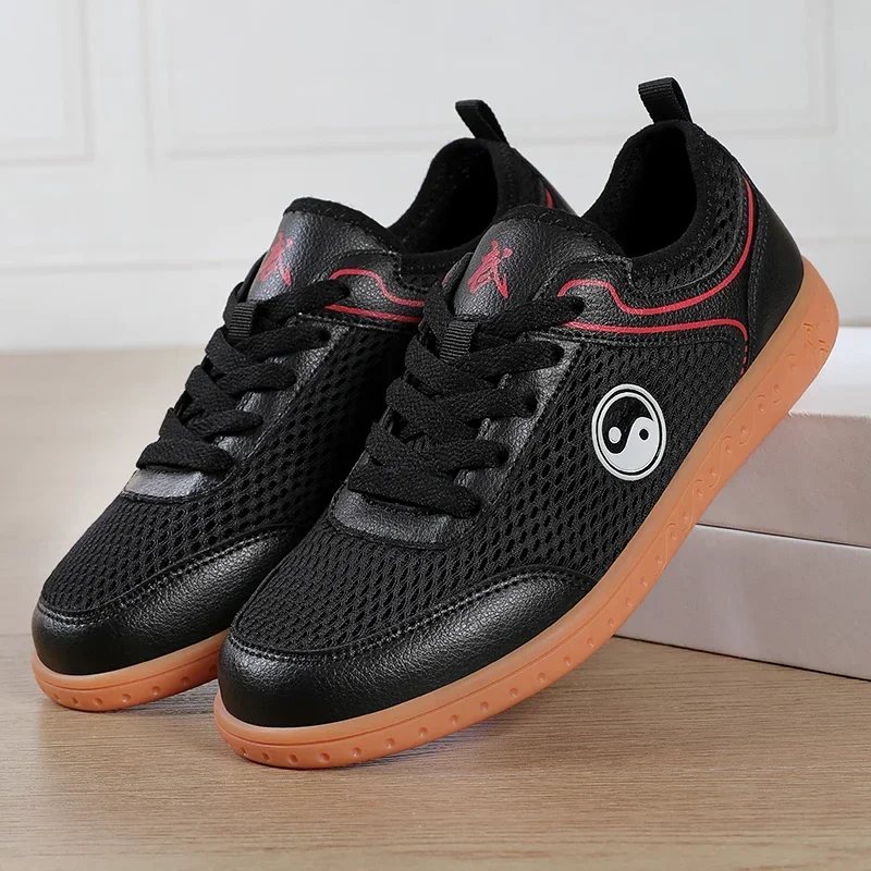 Non-Slip Mens Karate & Taekwondo tenisky čierne biele kickboxové topánky pre mužov Trendy wushu tai chi unisex kung fu športové topánky