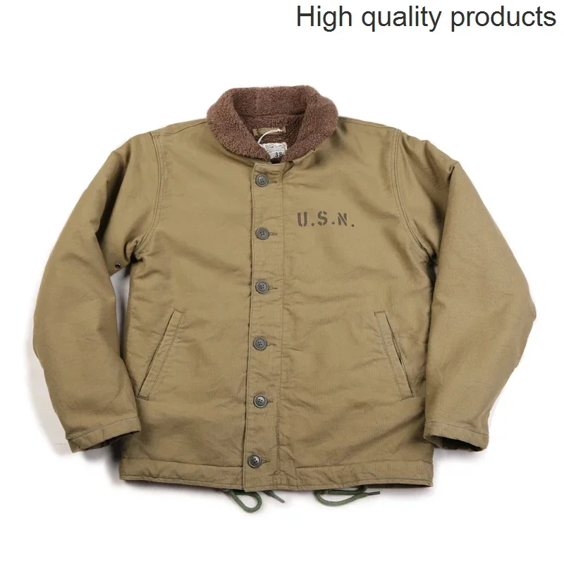 Non-stock usn n-1 paluba bunda sherpa podšívku vojenský štýl Men Warb Coat 3 farby