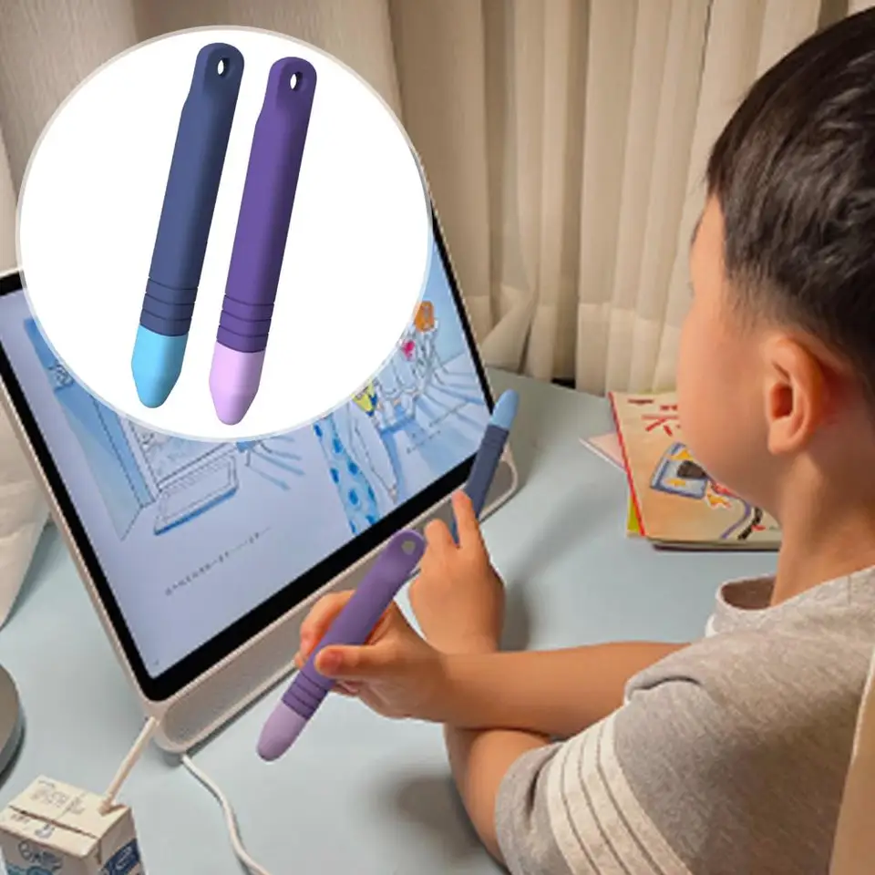 Non toxické deti stylus anti rolling detské pero pero s tettermi pre iPad Air Mini Pro Universal pre hladké