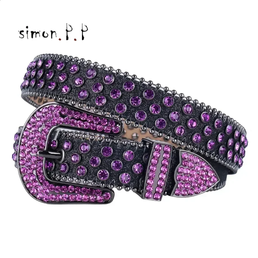 Noowsb s diamantovým pásom Western Crystal Stud Belt Cowboy Womens Water Diamond Belt 240909