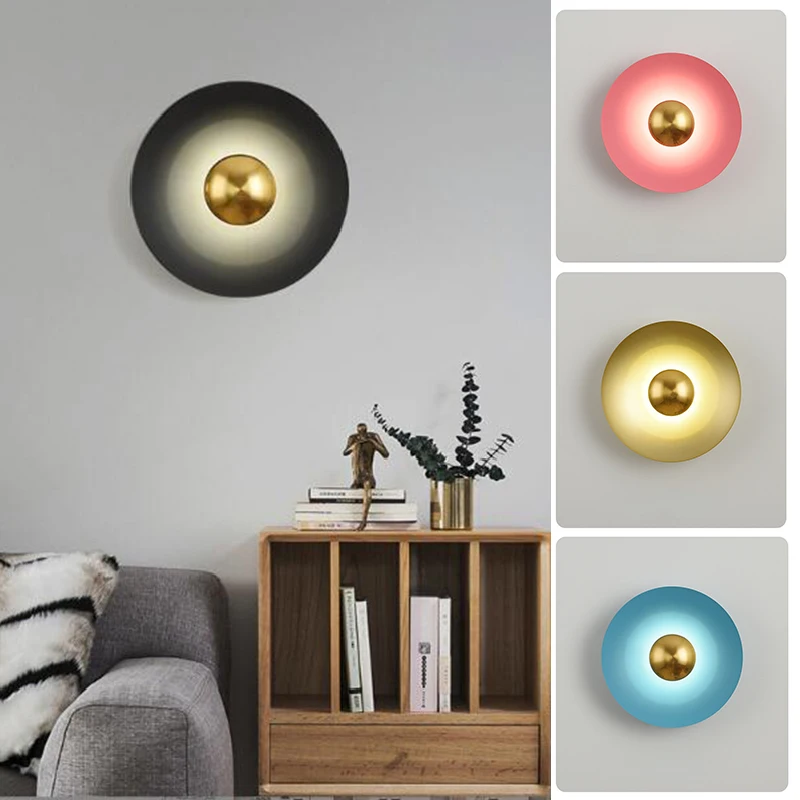 Nordic Circle Svätosť nástenná lampa LED hore dole dole v interiéri spálne pozadia stena Light Office Restaruant Foyer Hallway Lighting