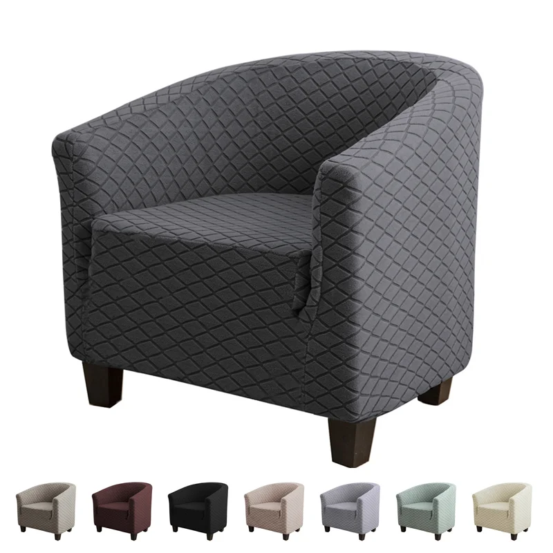 Nordic Club Tub Cover Cover Solid Color Plaid kreslo obaly natiahnuté domáce pohovky Slipcovers na študijný barový pult Hotel
