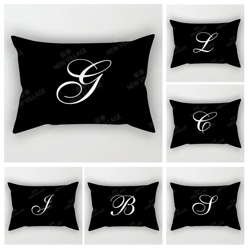 Nordic Fall Home Decor Decor 30*50 Hádzanie vankúšovej puzdra Sofa Moderná boho obývacia izba Cushion Cover 50x70 30x50cm 40x60cm Jednoduché písmeno