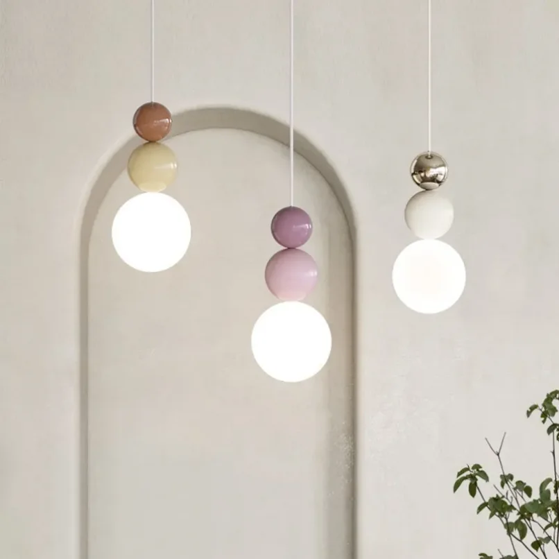 Nordic Glass Ball Pendant Svetlo pre spálňu na posteli hotel Island Restaurant Restaurant Moderný stropný svetlo Triple Decoration