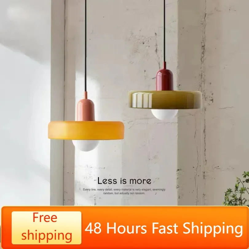 Nordic Glass Dánsko príveskové svetlá pre kuchyňu jedáleň reštaurácia Závesná lampa dekorácia moderný stropný lustre oranžové