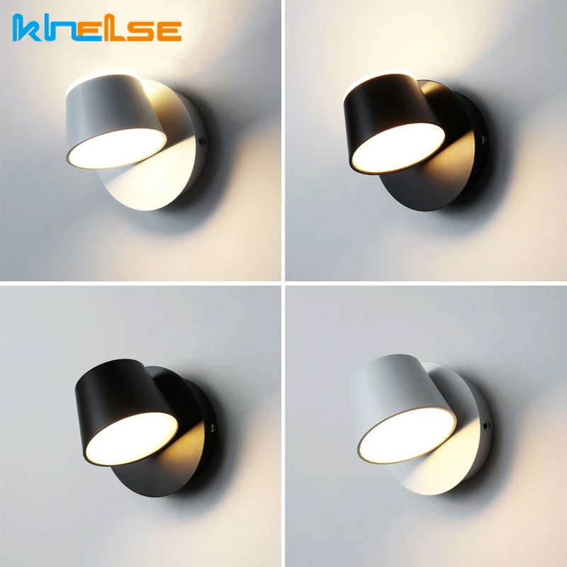 Nordic Indoor LED nástenná lampa s prepínačom 350 stupňov otočná jediná hlava na nočné čítanie Light Light Hotel Spálňa Sväté osvetlenie