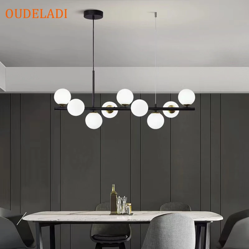 Nordic LED luster pre kuchynský ostrov obývacia jedáleň Moderná sklenená guľa zavesenie závesu lampa Indoor osvetlenie dekorácie