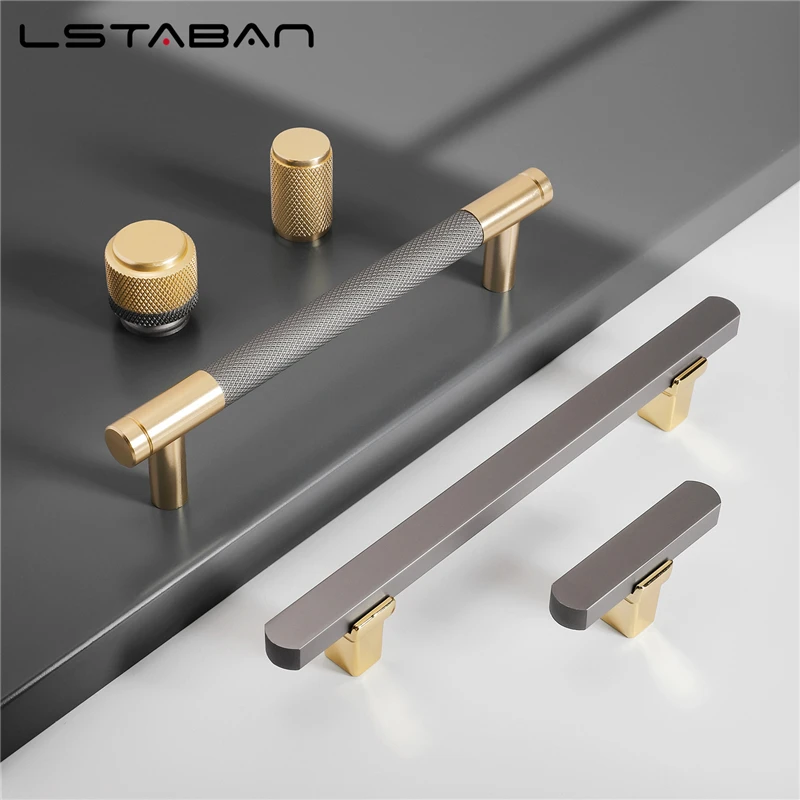 Nordic Light Luxusné zlaté sivé kuchynské skrinky rukoväte komody vínne skrinky a rukoväte nábytkových dverí Hardware Pulls