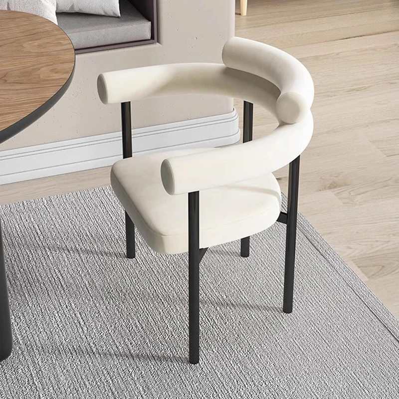 Nordic Light Luxusný kov Minimalistické jedálenské kreslo Hotel obývacia izba High-end železná stolička dizajn jednoduchý domáci nábytok FYDC