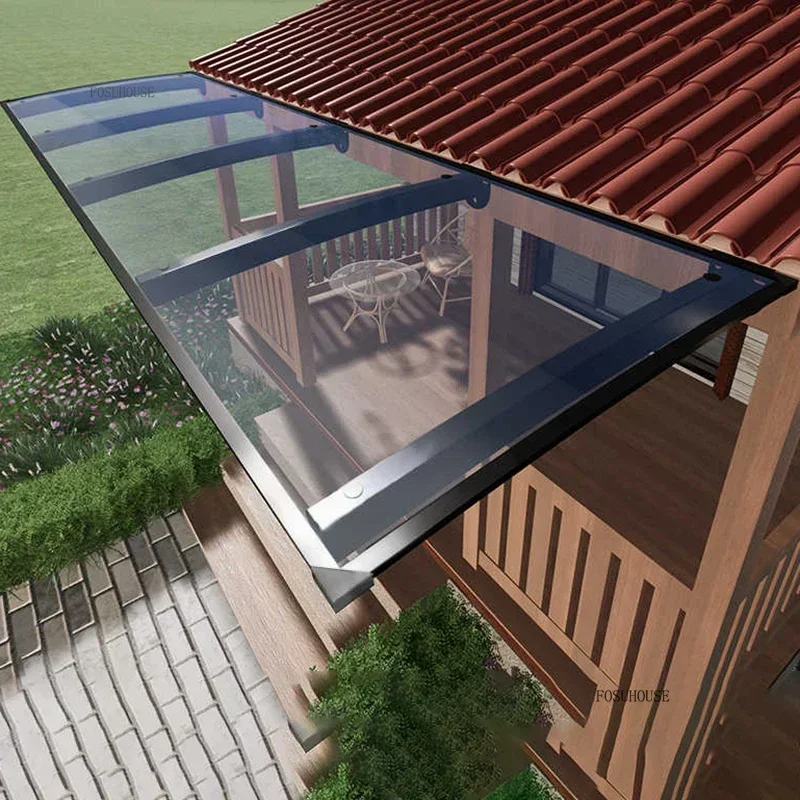 Nordic Patio Garden Pergola Pergola Outdoor Rainproof Gazebos Villa Transparentné markízy Vstupné dvere