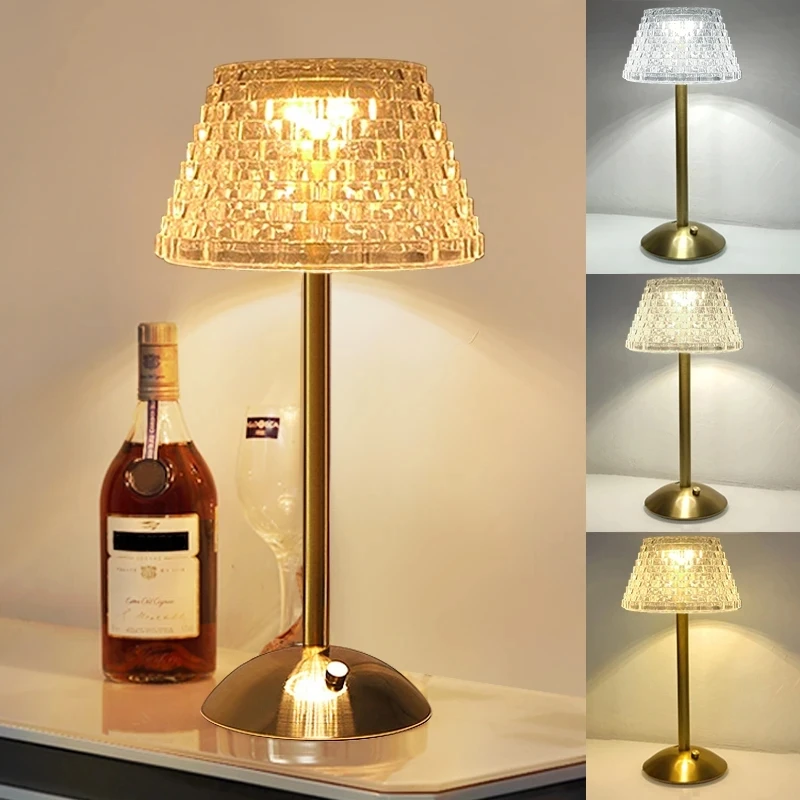 Nordická kryštálová stolová lampa Touch Doming Desk Lamp
