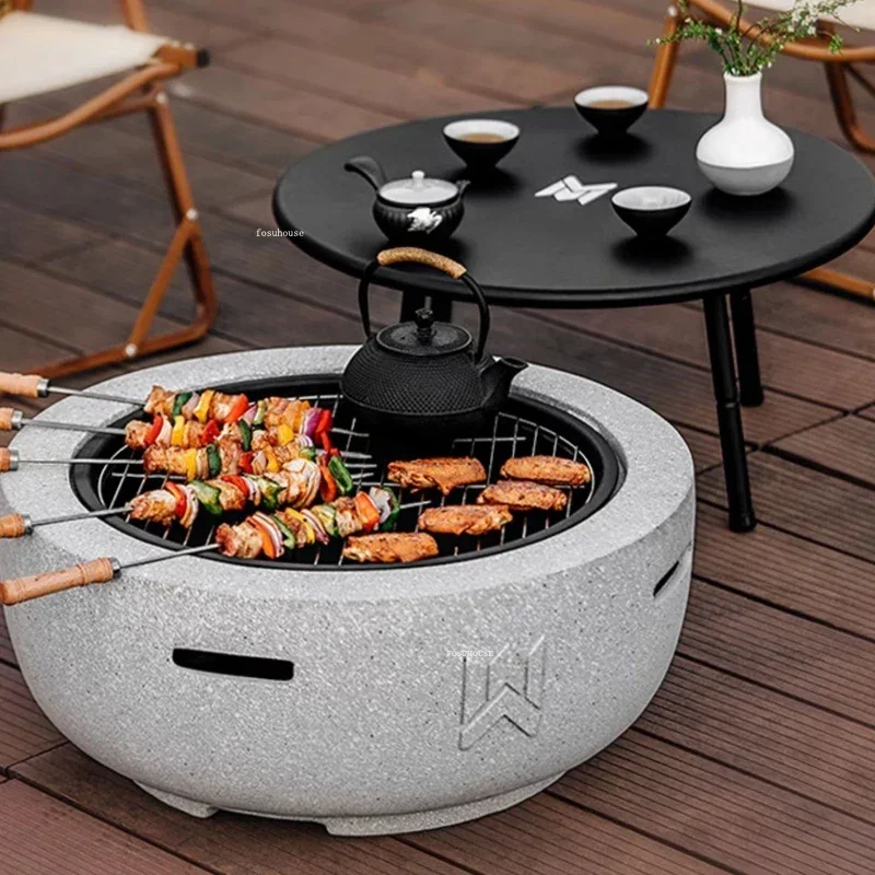 Nordické hasičské jamy Outdoor Garden Bonfire Party Grilované brazier stolové kempingové pec minimalistické domáce domáce vykurovanie grilu stojan