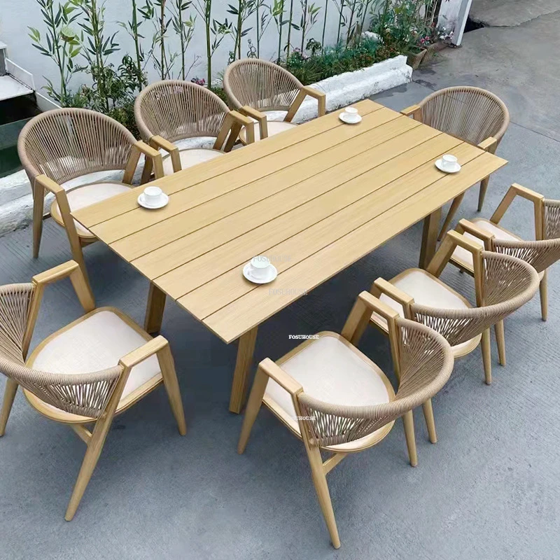 Nordické hliníkové zliatiny plážové stoličky balkón Rattan outdoorové stoličky Vonkajší nábytok voľný čas