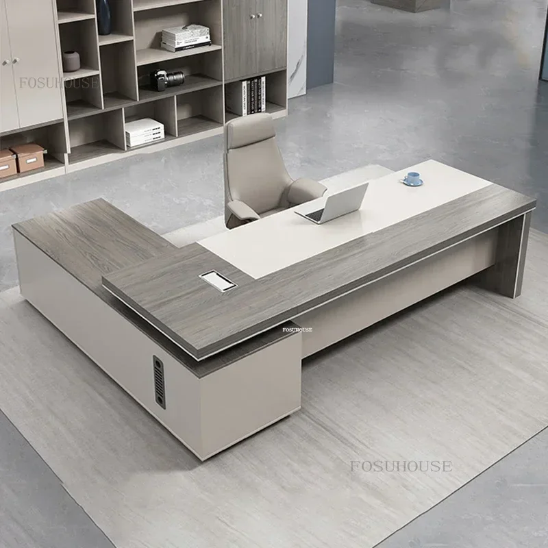 Nordické minimalistické počítačové kancelárie L-Shape Desk stolové stolové stoly pre jedného manažéra Officer Diss predlžovací nábytok melamínový stôl D D