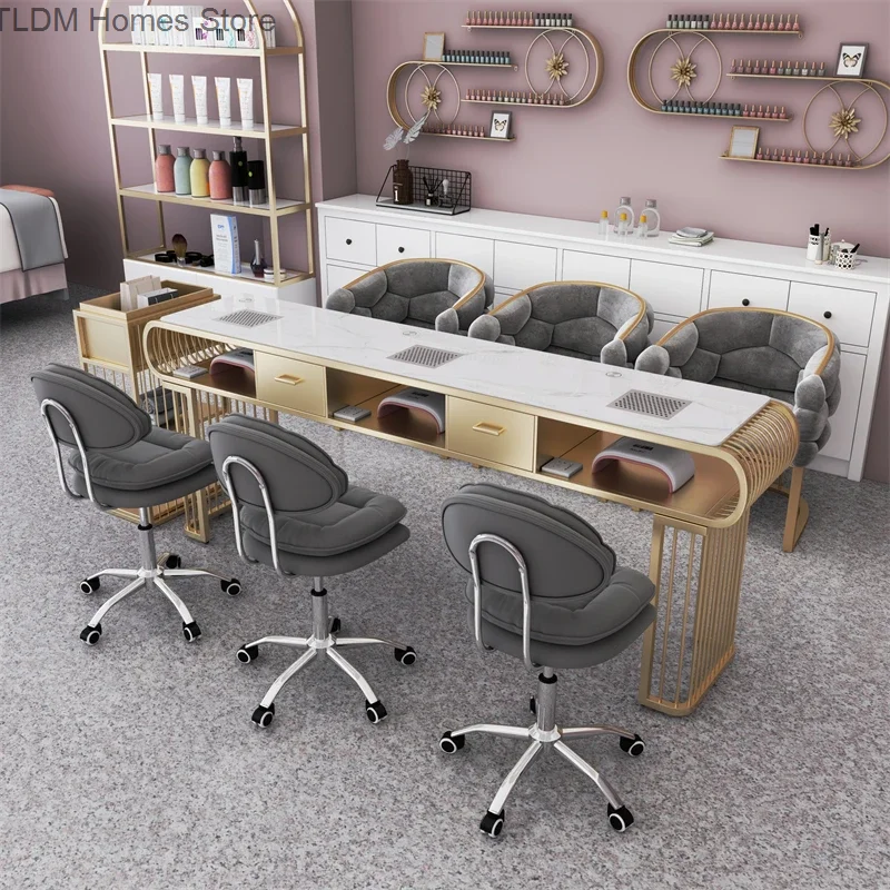 Nordické mramorové nechty stoly manikúru dresing klinca na nechty Zberateľ odpočinku Salon UV Lampka STARK STARK NAGELTISCH