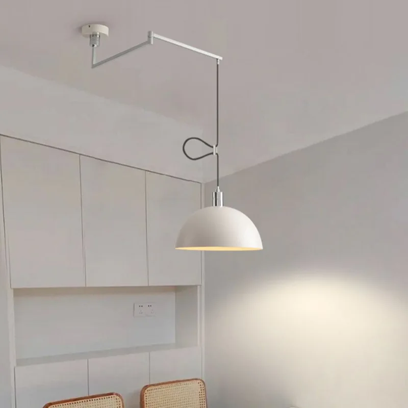 Nordický dlhý pól hojdacie rameno prívesok Svetlo nastaviteľná výška jedáleň kuchynský ostrov podkrovia závesná lampa