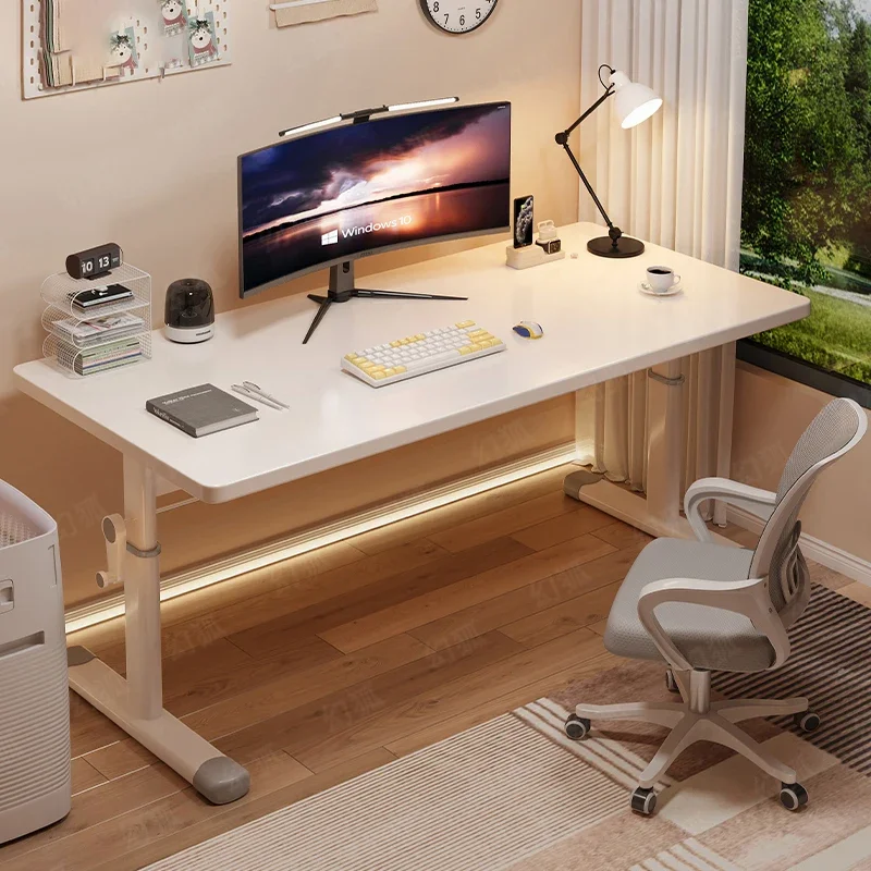 Nordický kovový počítačový stôl pre spálňu Desktop Liftible Domácne stopy jednoduché svetlo Luxusný herný stôl pre internetovú kaviareň