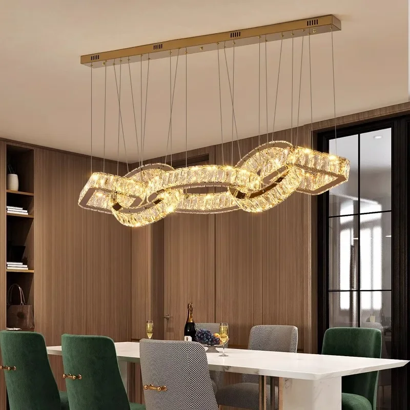 Nordický luxusný kryštál LED stropný strop luster reštaurácia Bar jedá