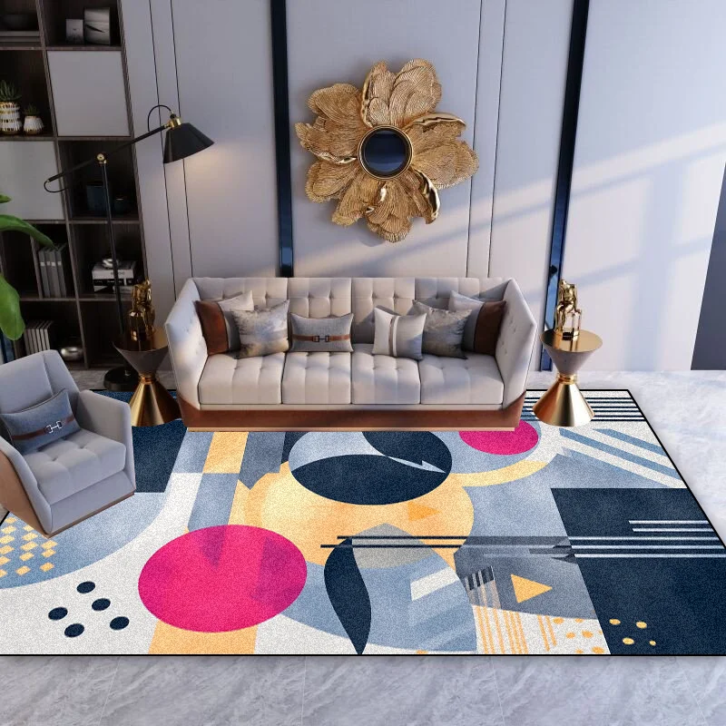 Nordický štýl geometrický hráč kobercov obývacia izba spálňa Domáca dekorácia pohovka Plush Mäkké koberce herná izba nekĺzajú podlahové rohože