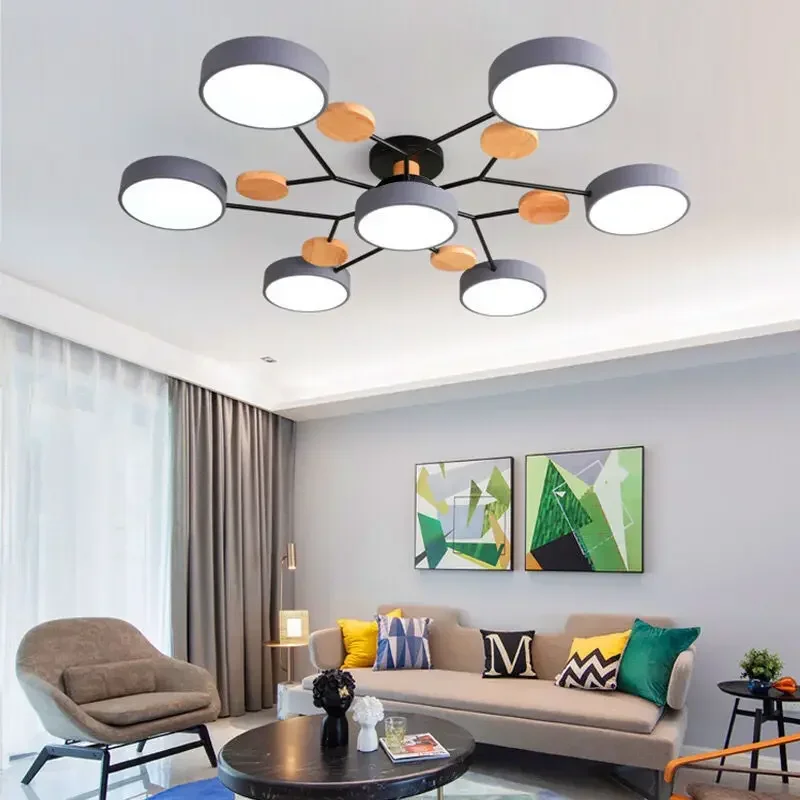Nordický štýl obývacia izba stropný luster spálňa LED stropné svetlo kuchyňa Drevená jedáleň Stropná lampa ulička osvetlenie
