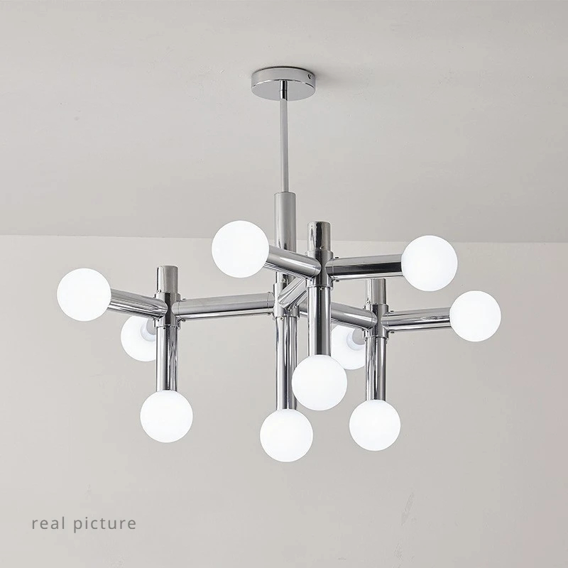 Nordický štýl sklenený guľový kov stropný lampa jednoduchý dizajn obývacia izba chrómová lampa svetlo luxusné spálne