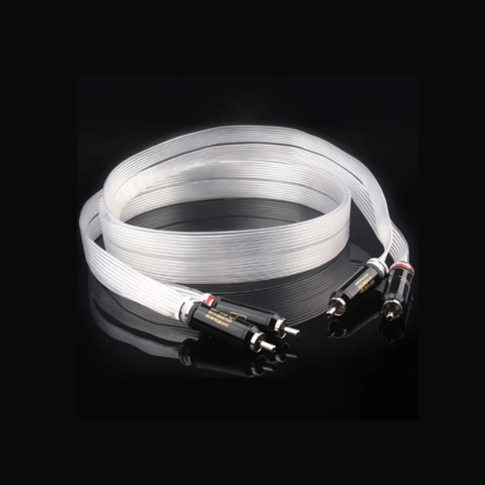 Nordost Audiofile Hifi 7n OCC strieborný zvukový kábel signálny kábel 2RCA-2RCA RCA kábel 2