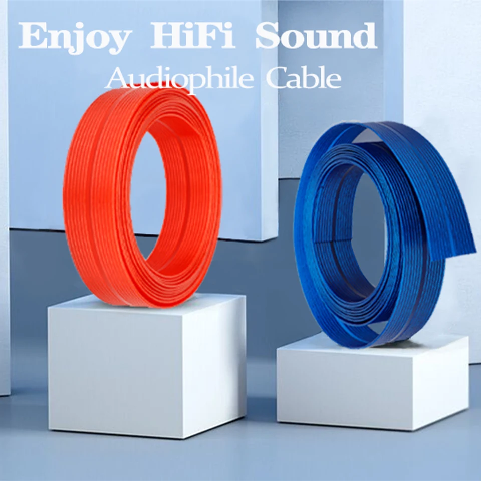 Nordost Blue Heaven Red Dawn High-end Strieborný kábel s plochým reproduktorom Audiofil 26 mm šírka Plochý reproduktor Hromadný kábel pre domácich majstrov