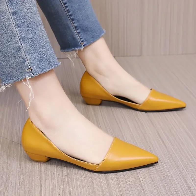 Normálna kožená neformálna nízka päta Elegantná žena obuv šikmej obuvi špičky pre ženy pre ženy formálne sivobielo elegantné beau Trend