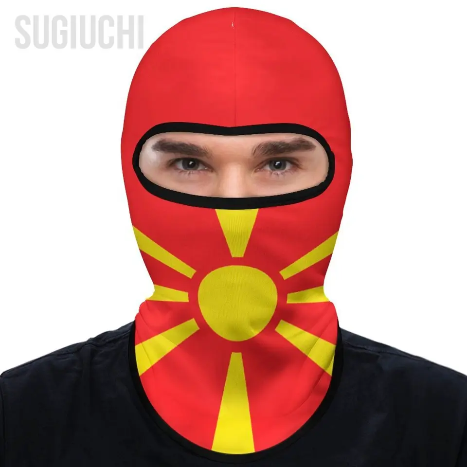 North Macedónska vlajka Outdoor Cool Suncreen Motorcycle Mask Mask Moto cyklistický cyklistický zátk