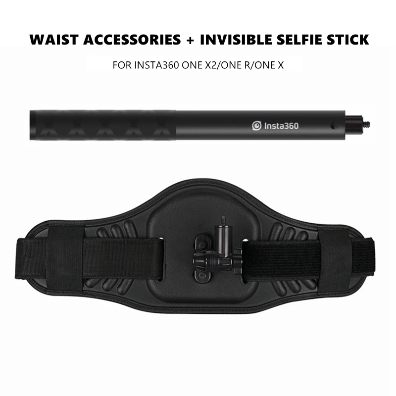 Nositeľná držiak na pás+360 Bullet Time Invisible Selfie Stick pre Insta360 X4 One R X2 X3 zadný bar INSTA 360 Panoramatické príslušenstvo