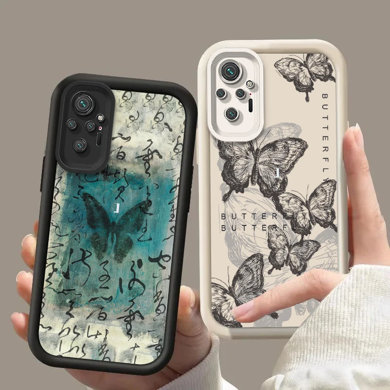 Note10 Motýfly silikónový puzdro Zapnuté pre Xiaomi Redmi Note 10 10s 4g 5g Pro Max Redmi 10 10a 10c Len chráni obal note10pro