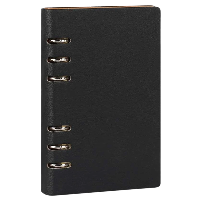 Notebook A5 6 jamky PU kožený obal notebook Loose Pocket Leather Reviilble Notebook Binder Rings Rings Journal