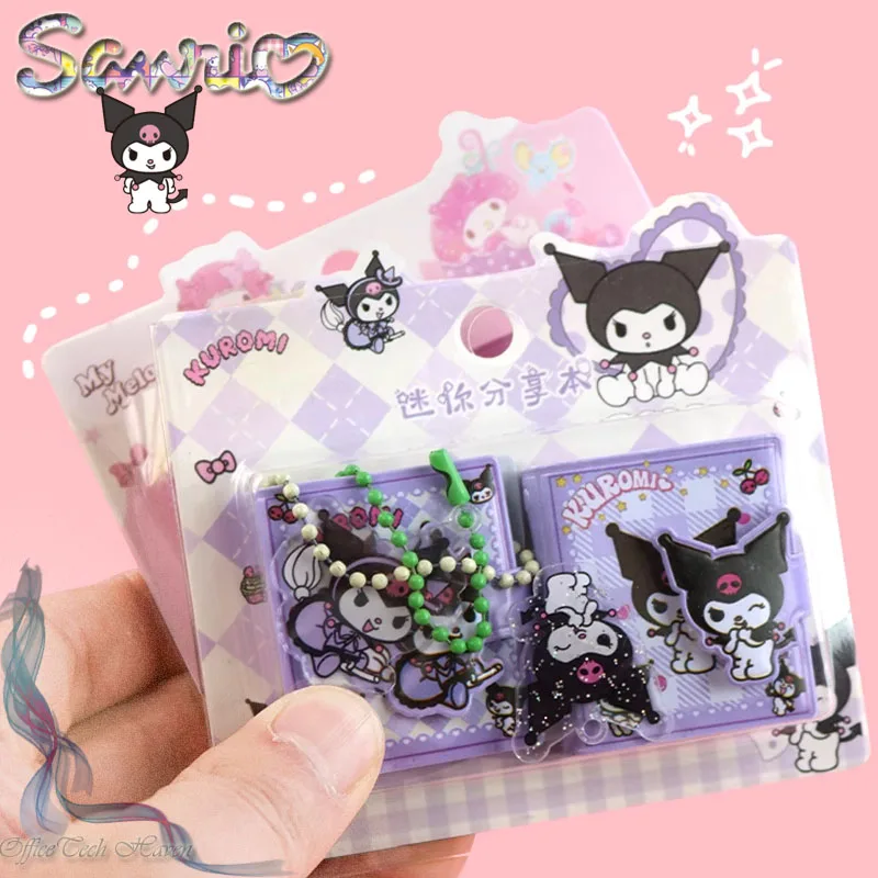Notebook série Sanrio Zdieľať tento Kulomi Melodi Cinnamon Dog Mini Book Key Reacing Stránka Malú knihu s príveskom