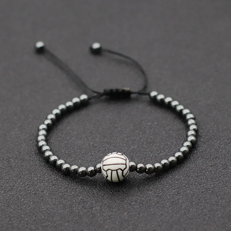 Noter módny volejbal náramok Men Ženy nastaviteľné opletené struny Braclet Vintage Drevená brasleta telocvičňa Brazalete Gift Joias