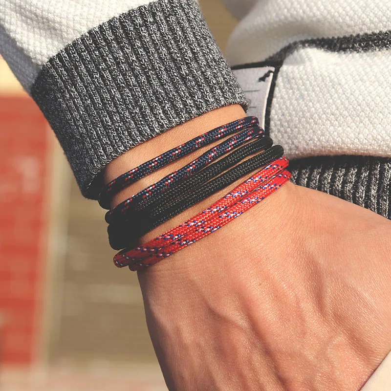 Noter pánsky náramok sada nastaviteľná pletená dáždnik Brazalete pre hombre minimalistické mužské cool cool cyklistov šperky Pulseira darček