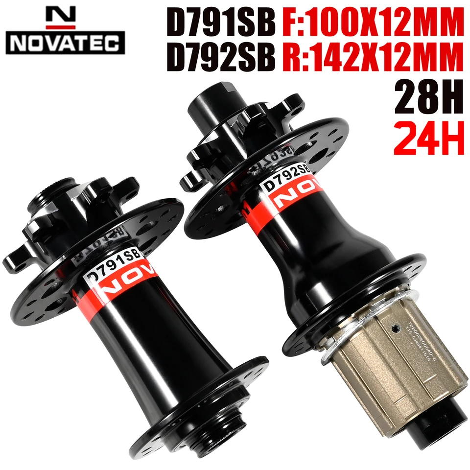 Novatec Hub D791SB D792SB MTB Road Road Road Disc Disk Bodlóza 100x12 142x12mm 8 9 10 11Speed ​​28H 6 nechtových brzdových bŕzd 24 otvorov centrálny zámok