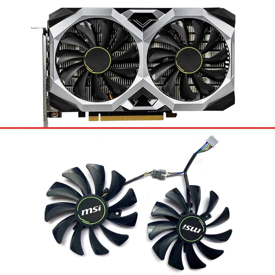 NOVINKA 2PCS 4PIN 85 mm Hy-D09010SH HA9010H12F-Z GPU ventilátor pre MSI GEFORCE GTX 1660 1660TI RTX 2060 VENTUS VENTUS CON COLING FAN
