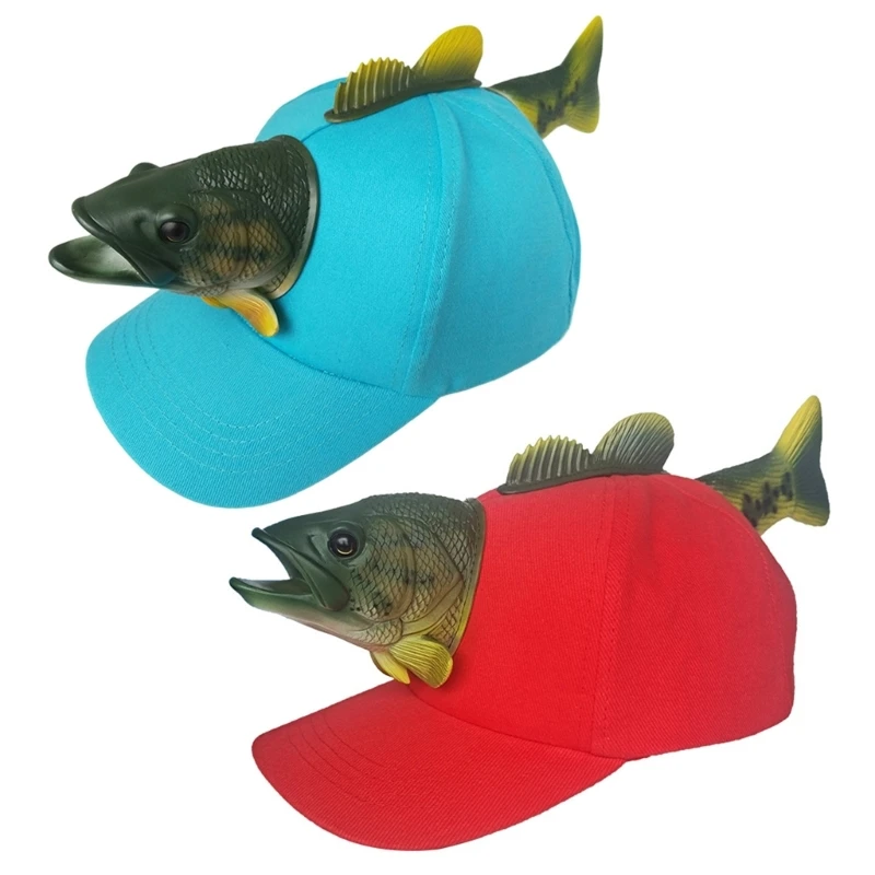 Novinka 3D rýb baseball klobúk narodeninová oslava kreatívna rybia klobúk Holiday Headar Creaty Fish Hat Holiday Headar pokrývky hlavy