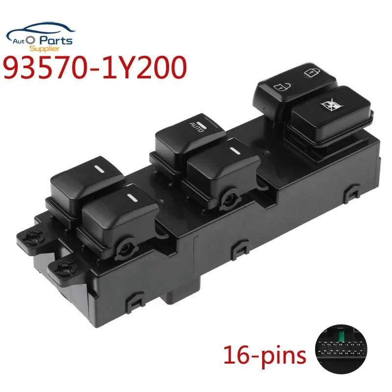 NOVINKA 93570-1Y200 16 PINS Elektrické tlačidlo Spínač riadenia okna pre KIA PICANTO 2012 2013 2015 2015 935701Y200