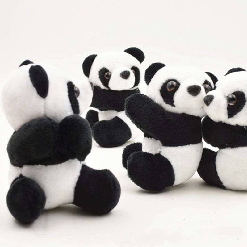Novinka Krásny prst Panda Clip Plush 4 '' Panda Clips Black White Gugging Panda For Doll Conpin Clip pre korálkové záclony