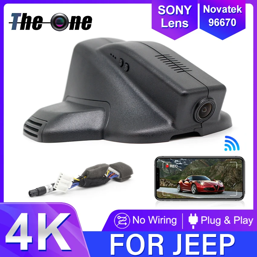 NOVINKA! Plug and Play CAR DVR HD 4K 2160P VIDEA VIDEO REGORDERA DASH COMERA CAMERA pre Jeep Compass 2019 2020 2021 2022 2023 Dashcam
