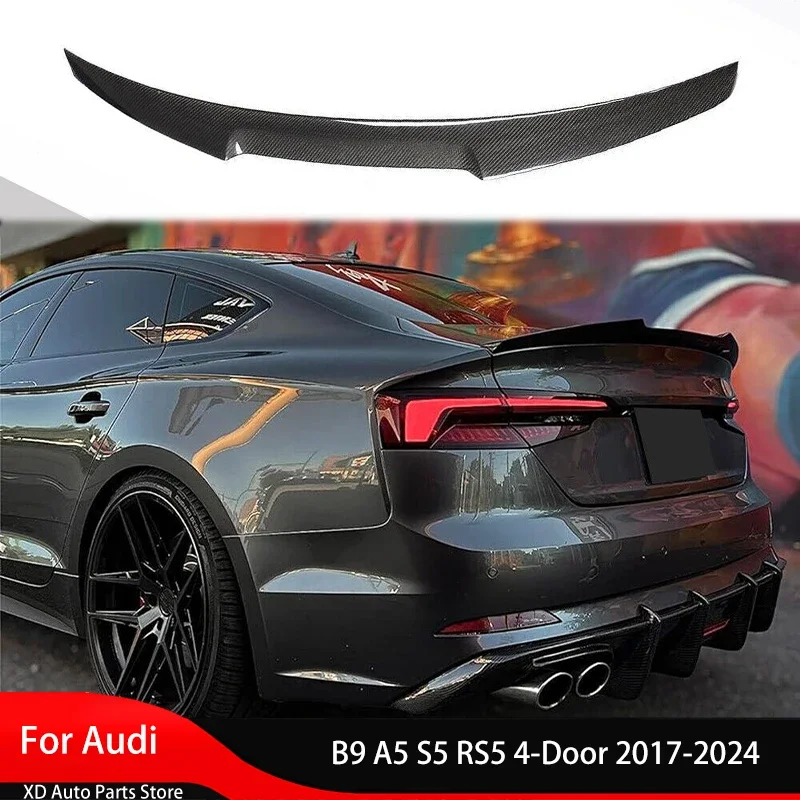 NOVINKA! Pre Audi B9 A5 S5 RS5 4-dvere 2017-2024 Zadný kufrový spojler krídla Trunk Top WING TACH LIP SPOILER DIFUSER Automatické diely