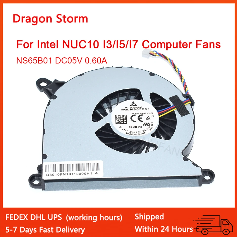 NOVINKA pre Intel NUC10I3FNH NUC10I5FNH NUC10I7FNH NUC10 NS65B01 9Y20FPR DC05V 0,60A 4PIN COLING COLING VENTIVER CPU