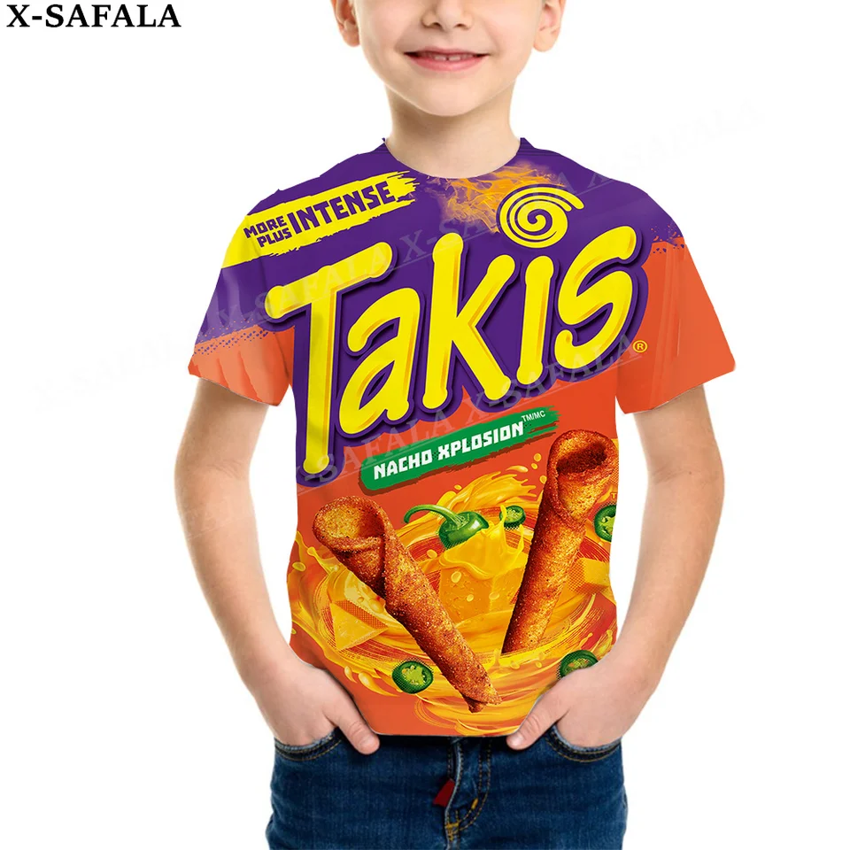 Novinka vtipné chipsy takis jedlo Prispôsobené 3D tlačené deti mliečne vlákno tričko okrúhle krk chlapci dievčatá Detské topánky-2