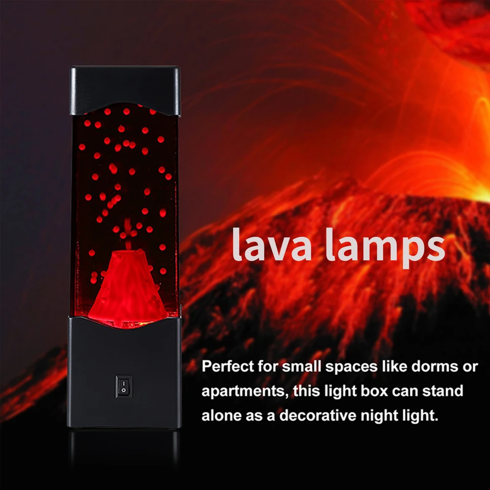 Novinky červené láva lampa LED svetlá nočné svetlá sopky lampa Atmosféra stola prívesok nočné lampy pre darčeky pre detskú izbu