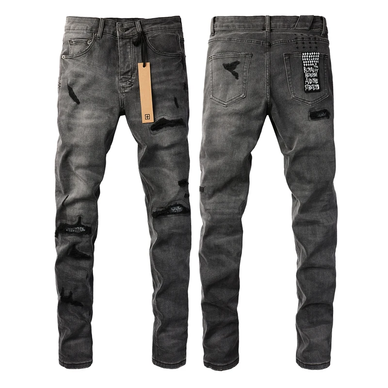 Novo prišlo ksubi džínsy roztrhané diery Patchwork Design Slim Fit Pants Men Dámske nohavice na vysokú ulicu Ksubi