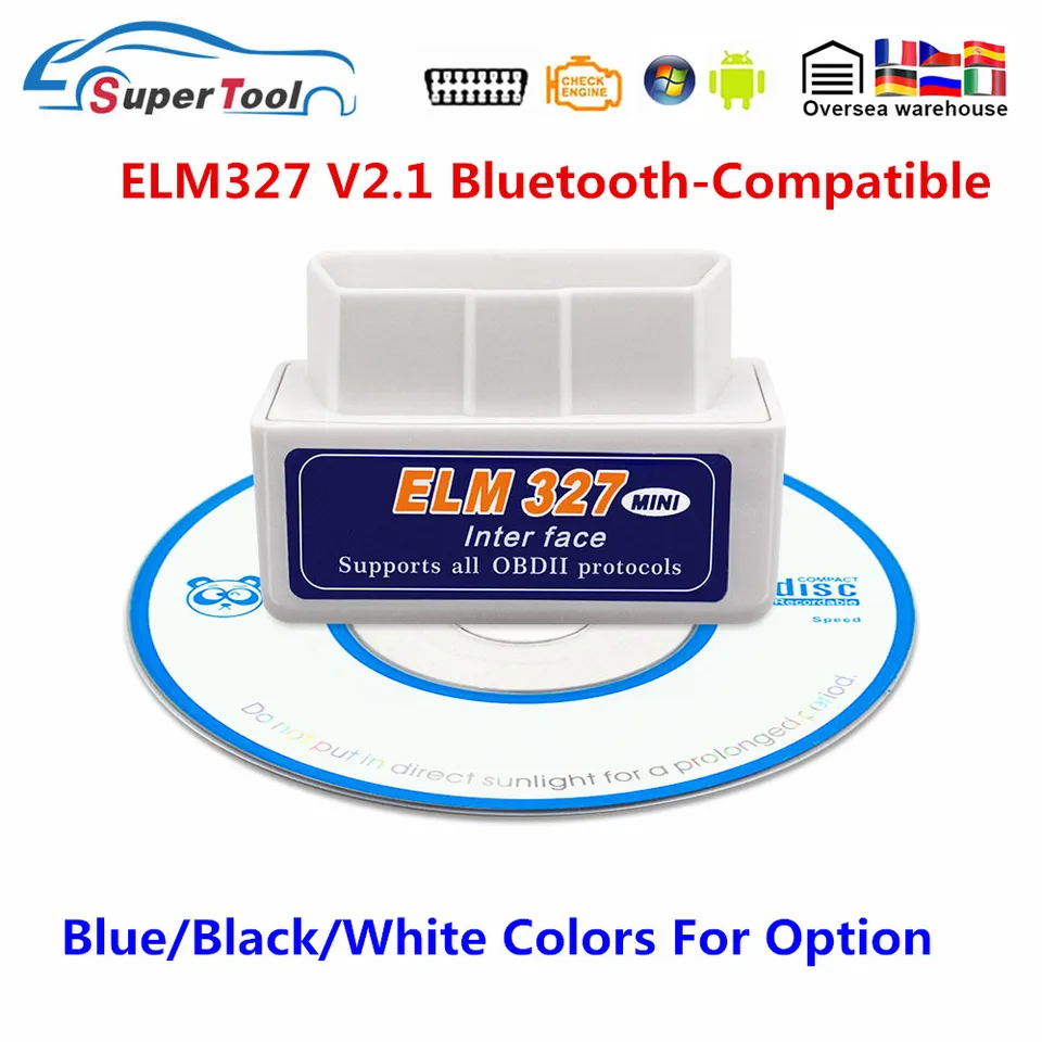 Novo Super Mini ELM327 V2.1 V1.5 Bluetooth kompatibilný OBD2 Diagnostický nástroj ELM 327 Čítačka kódu pre Android/Symbian